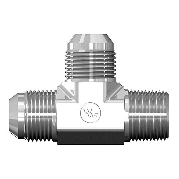 World Wide Fittings Male JIC to Male Pipe to Male JIC Run Tee F5755X04X04X04 - main